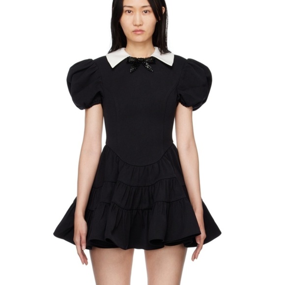 New Shushu/Tong Black Beaded Bow Minidress Size Small - Picture 7 of 16